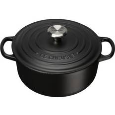 Le Creuset Matte Black Signature Round med lock 2.4 L 20 cm