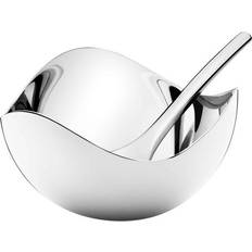 Stainless Steel Salt Bowls Georg Jensen Bloom Spoon with Salt Bowl 7cm