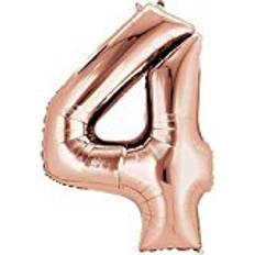 Amscan Foil Balloon SuperShape Number 4 Rose Gold