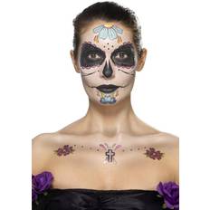 Smiffys Day of the Dead Face Tattoo Transfers Kit