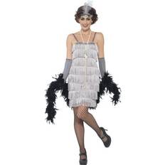 Smiffys Flapper Costume Silver with Short Dress