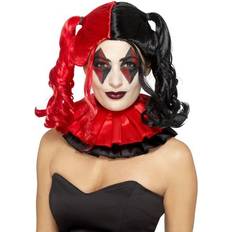 Smiffys Twisted Harlequin Wig Black & Red