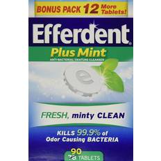 Dentures & Dental Splints Efferdent Plus Mint Anti-Bacterial Denture Cleanser Tablets 90-pack