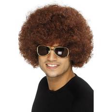 Over hele verden Kort parykk Smiffys 70's Funky Afro Wig Brown