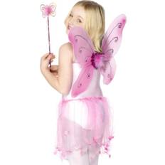 Engler Tilbehør Smiffys Butterfly Wings & Wand Pink