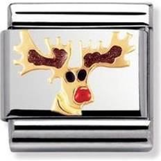 Nomination Composable Classic Reindeer Link Charm - Silver/Gold/White
