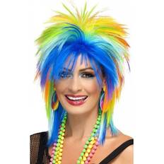 Kurzhaarperücken Smiffys 80's Rainbow Punk Wig Multi-Coloured