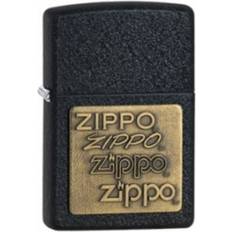 Zippo 362 Black Crackle Gold Logo