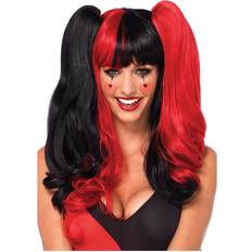 Superhelter & Superskurker Parykker Leg Avenue Harlequin Wig Black/Red