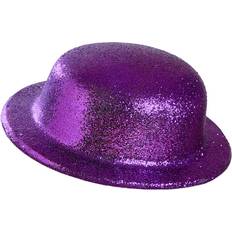 Lilla Hodeplagg Widmann Glitter Bowler Hat Purple