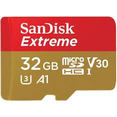 32 GB - USB 3.2 (Gen 2) Minnekort & minnepenner SanDisk Extreme MicroSDHC Class 10 UHS-I U3 V30 A1 100/60MB/s 32GB +Adapter