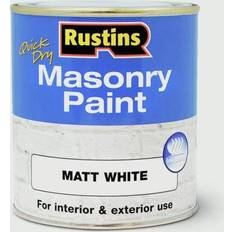 Paint Rustins Quick Dry Masonry Concrete Paint White 0.5L