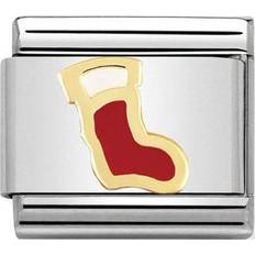Nomination Composable Classic Link Stocking Charm - Silver/Gold/Red