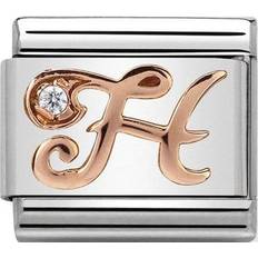 Nomination Composable Classic Link Letter H Charm - Silver/Rose Gold/White