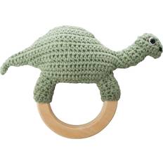Tre Rangler Sebra Crochet Rattle Dino on Ring