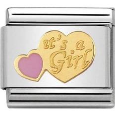 Nomination Composable Classic It's A Girl Link Charm - Silver/Gold