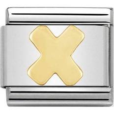 Nomination Classic Link Letter X Charm - Silver/Gold