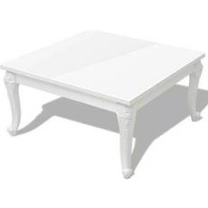 White gloss coffee table vidaXL High Gloss Coffee Table 31.5x31.5"