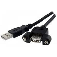 StarTech Panel Mount USB A-USB A 2.0 M-F 3ft