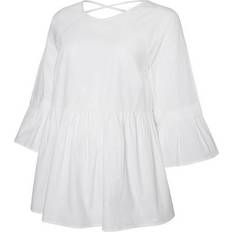 Mamalicious Woven Maternity Top 3/4 Sleeved White/Bright White (20008619)