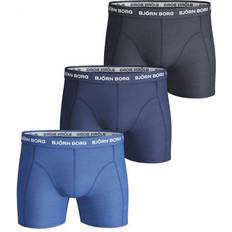 Björn Borg Herren Unterwäsche Björn Borg Solid Essential Shorts 3-pack - Blue