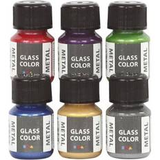 Vannbasert Glassmaling Glass Color Metal 6x35ml