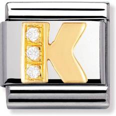 Nomination Composable Classic Link Letter K Charm - Silver/Gold/White
