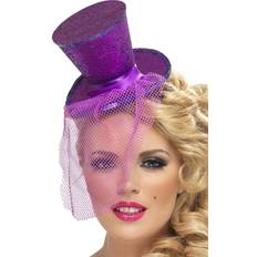 Lilla Hodeplagg Smiffys Fever Mini Top Hat on Headband Purple