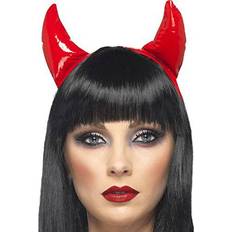 Teufel & Dämonen Kopfbedeckungen Smiffys Devil Horns on a Headband Red