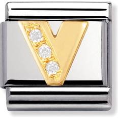 Nomination Composable Classic Link Letter V Charm - Silver/Gold/White