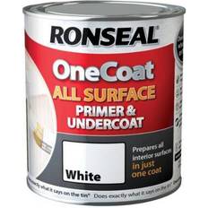 Ronseal One Coat All Surface Primer & Undercoat Wood Paint, Metal Paint White 0.75L