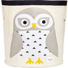 Beige Small Storage 3 Sprouts Snowy Owl Storage Bin