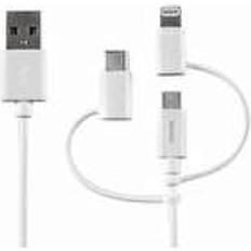 USB A-USB B Micro/USB C/Lightning 1m