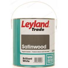 Leyland Trade Satinwood Holzfarbe, Metallfarbe Brilliant White 2.5L
