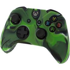 ZedLabz Controller Soft Silicone Rubber Skin Grip Cover with Ribbed Handle - Camo Green (Xbox One)