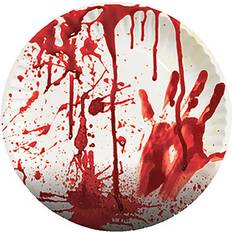 Plates Paper with Blood White/Red 8-pack