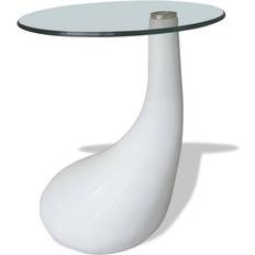 Coffee Tables vidaXL Coffee with Round Glass Top Coffee Table 42cm