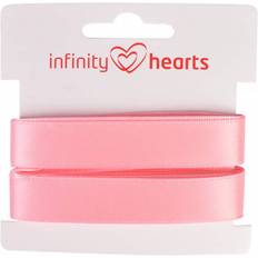 Infinity Hearts Satin Band Double Sided 15mm 150 Pink - 5m