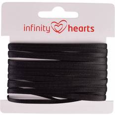 Infinity Hearts Satin Band Double Sided 3mm 030 Black - 5m