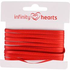 Infinity Hearts Satin Band Double Sided 3mm 250 Red - 5m