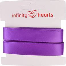 Infinity Hearts Satin Band Double Sided 15mm 465 Purple - 5m