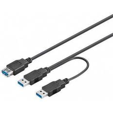 Dual Power 2USB A-USB A 3.0 M-F 0.3m