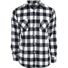 Urban Classics Long Checked Flanell Shirt - Black/White