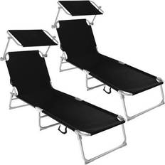 Tectake Utemøbler tectake 2 Sun loungers with sun shade