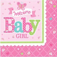 Amscan Napkins Welcome Baby Girl Luncheon 16-pack