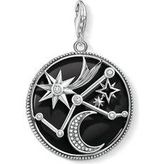 Thomas Sabo Charm Club Astro Disc Charm Pendant - Silver/White/Onyx