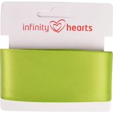 Infinity Hearts Satin Band Double Sided 38mm 551 Green - 5m