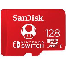 SanDisk 128 GB - microSDXC Minnekort SanDisk Nintendo Switch Red microSDXC Class 10 UHS-I U3 100/90MB/s 128GB