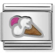Nomination Composable Classic Ice Cream Charm - Silver/White/Pink