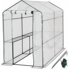 tectake Greenhouse with Tarpaulin 2.1m² Edelstahl Kunststoff